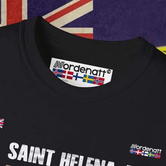 Camiseta de algodón premium con la bandera de Santa Elena