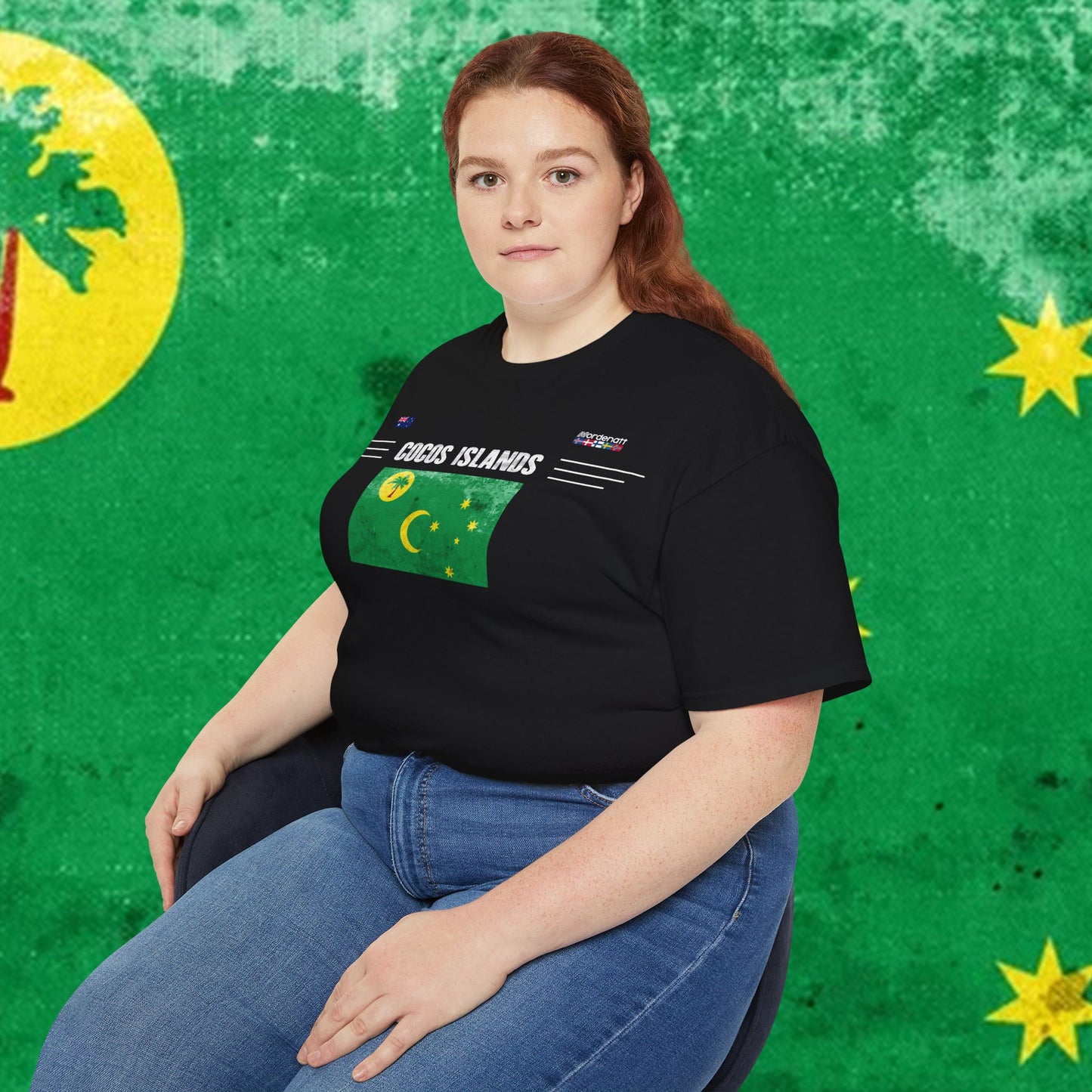 Camiseta de algodón con la bandera de las Islas Cocos