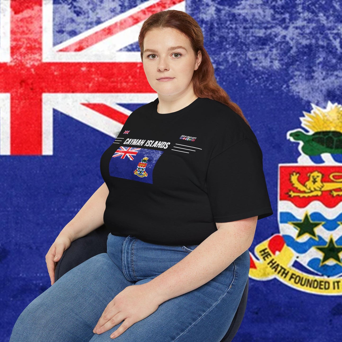 Camiseta de algodón con la herencia de las Islas Caimán