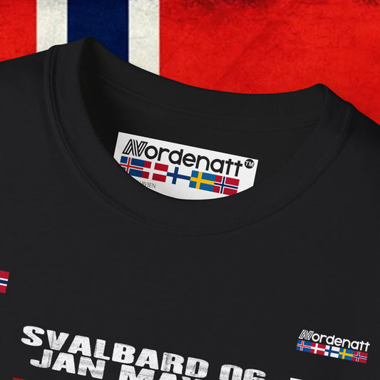 Baumwoll-T-Shirt mit Flagge von Spitzbergen und Jan Mayen