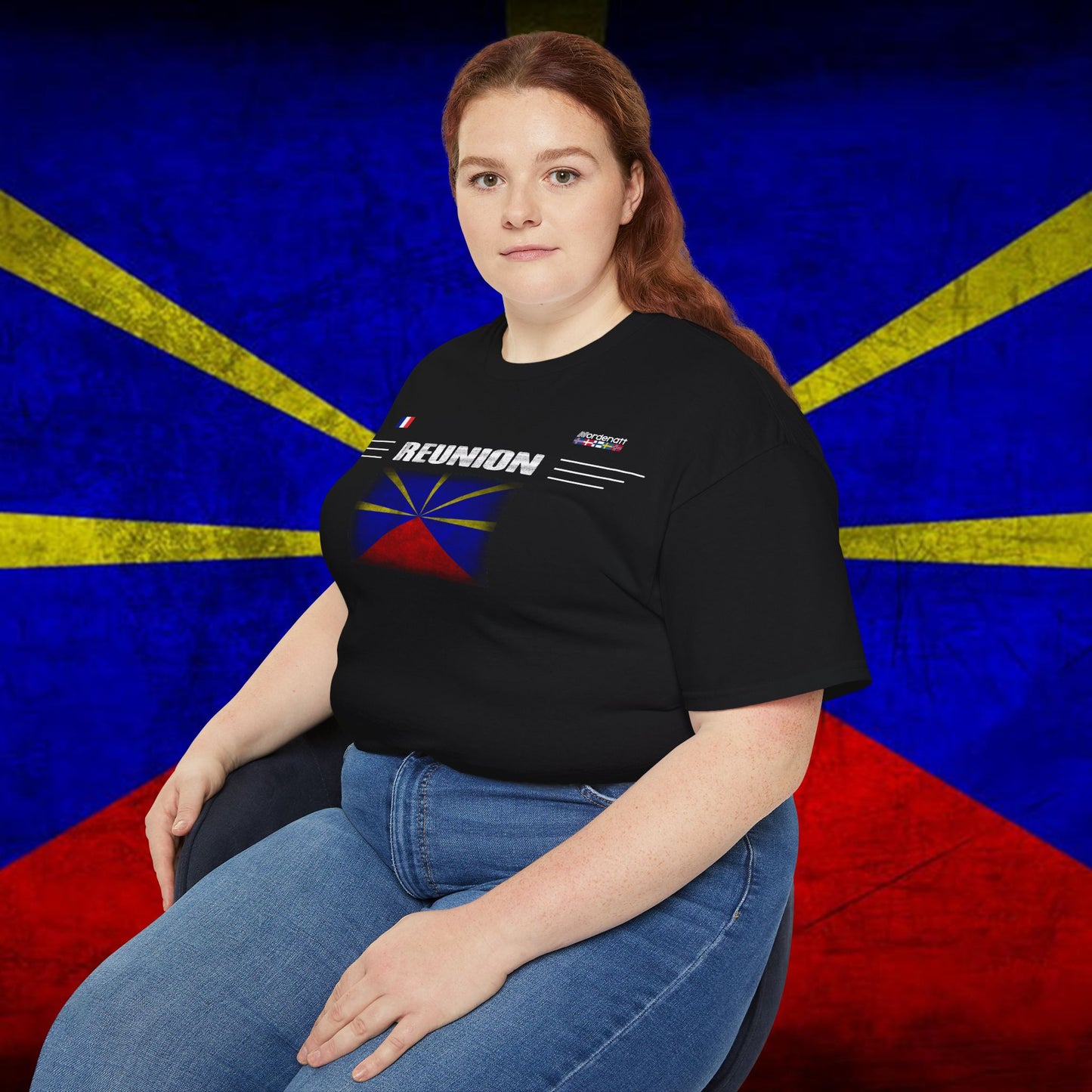 T-Shirt mit Reunion-Flagge