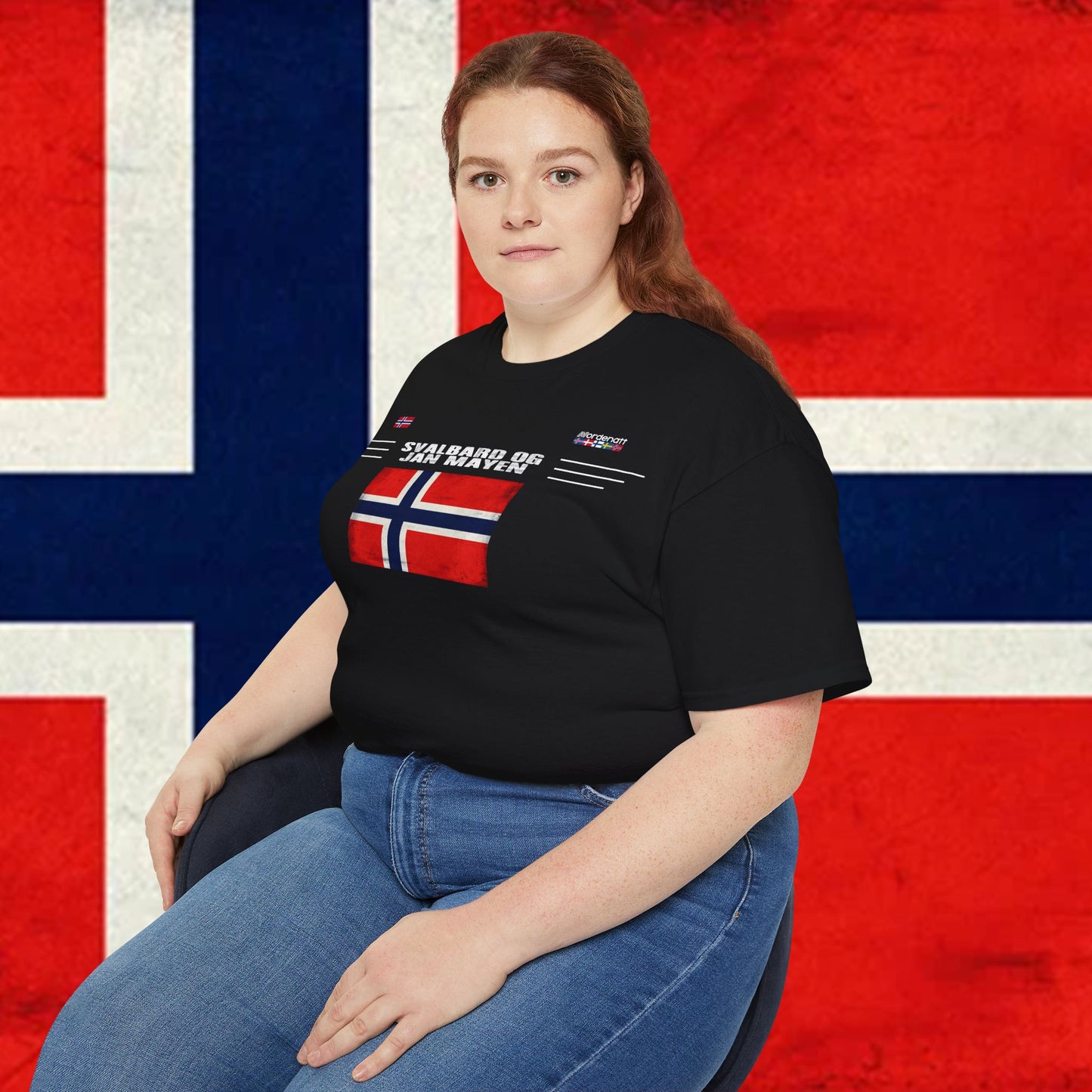 Baumwoll-T-Shirt mit Flagge von Spitzbergen und Jan Mayen