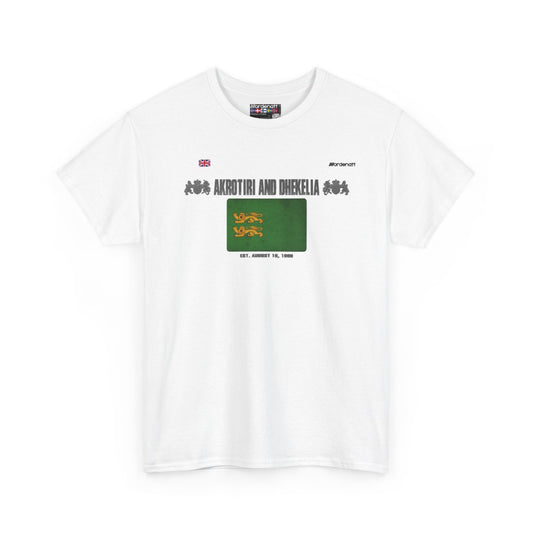 Akrotiri And Dhekelia flag t-shirt in White — premium cotton, Nordenatt