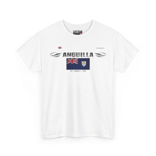 Anguilla flag t-shirt in White — premium cotton, Nordenatt