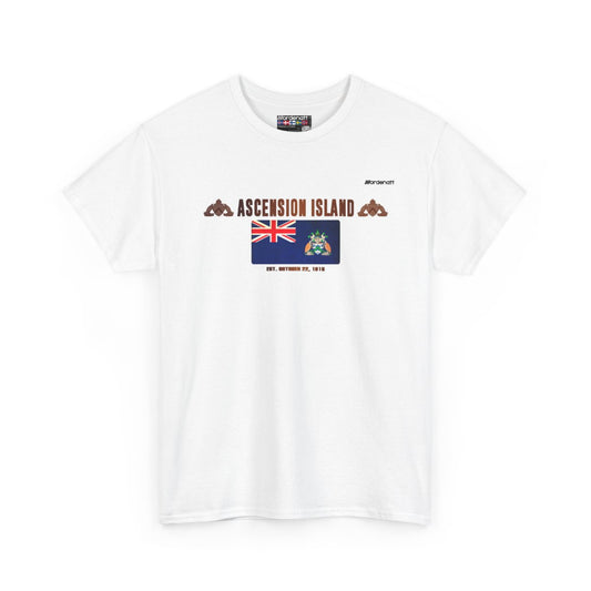 Ascension Island flag t-shirt in White — premium cotton, Nordenatt