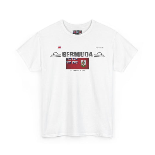 Bermuda flag t-shirt in White — premium cotton, Nordenatt
