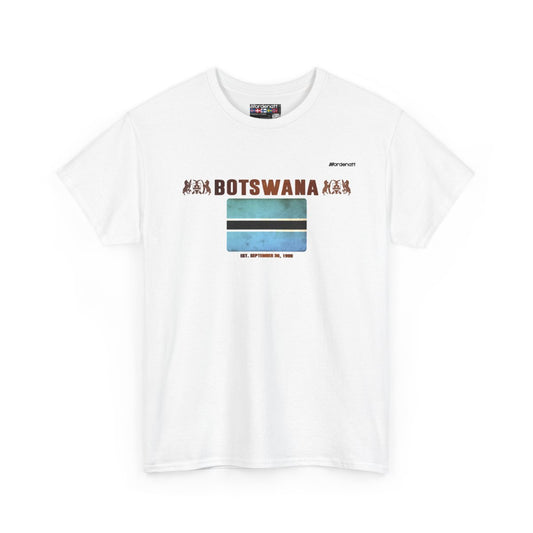 Botswana flag t-shirt in White — premium cotton, Nordenatt