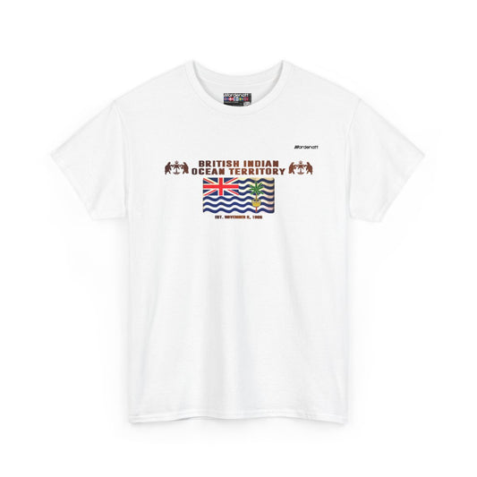 British Indian Ocean Territory flag t-shirt in White — premium cotton, Nordenatt