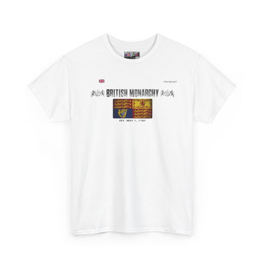 British Monarchy flag t-shirt in White — premium cotton, Nordenatt