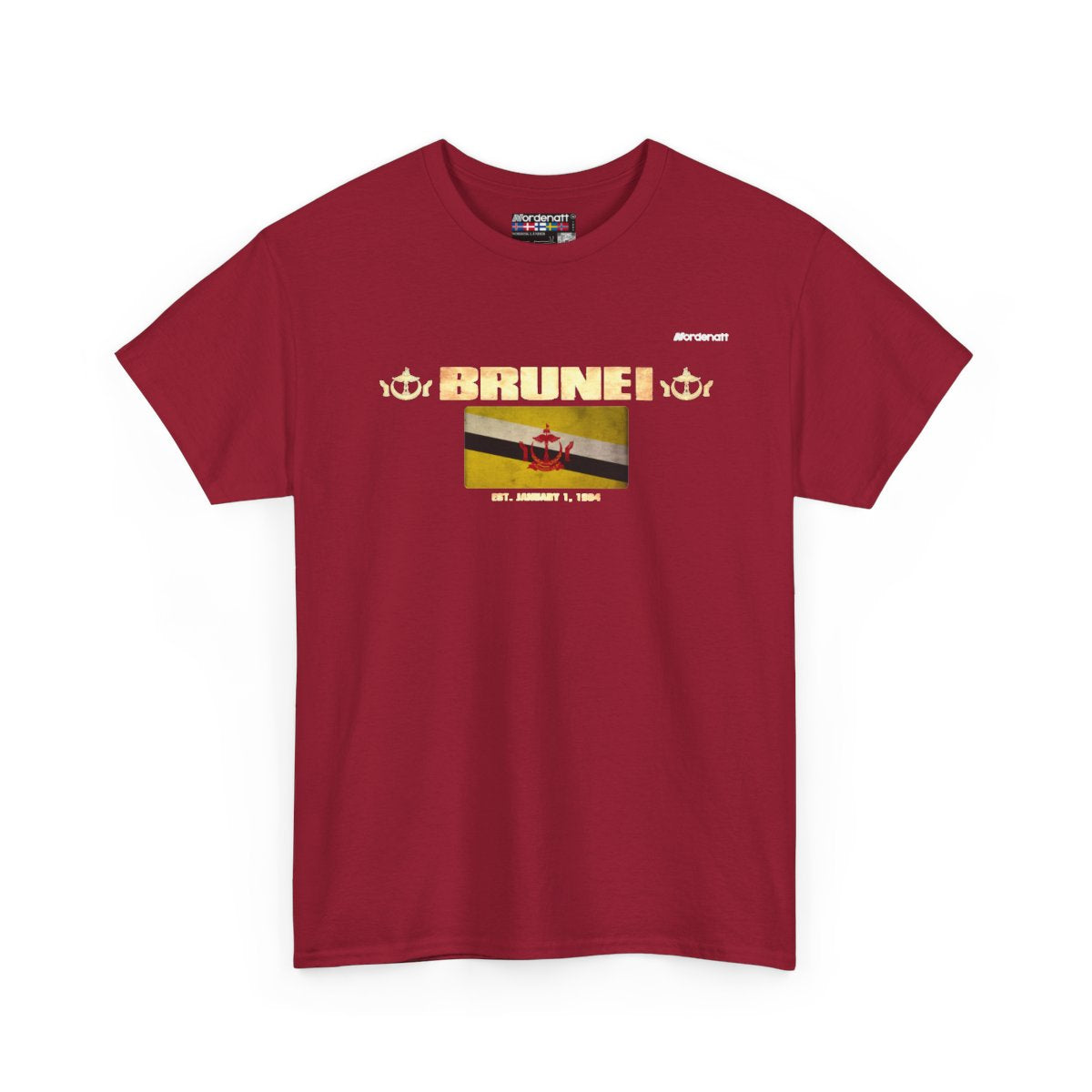 Brunei flag t-shirt in Cardinal Red — premium cotton, Nordenatt