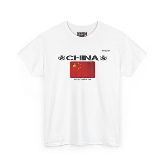 China flag t-shirt in White — premium cotton, Nordenatt