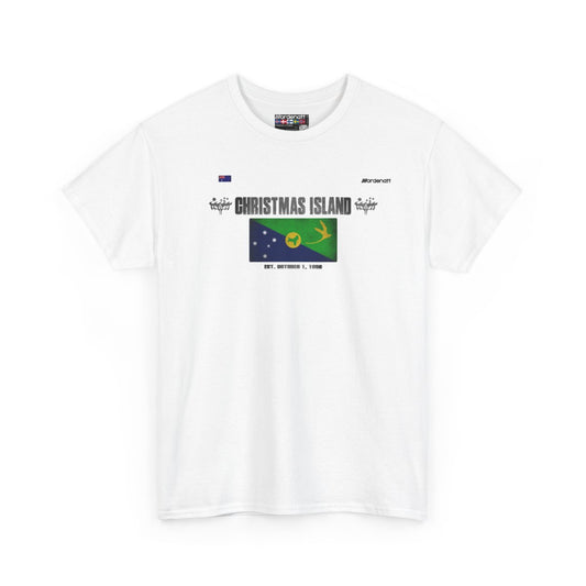 Christmas Island flag t-shirt in White — premium cotton, Nordenatt