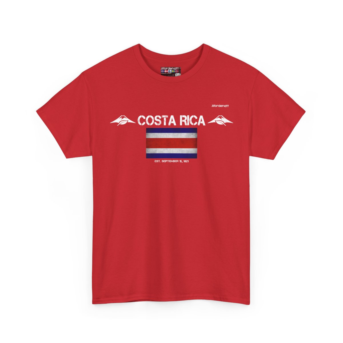 Costa Rica flag t-shirt in Red — premium cotton, Nordenatt