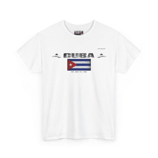 Cuba flag t-shirt in White — premium cotton, Nordenatt