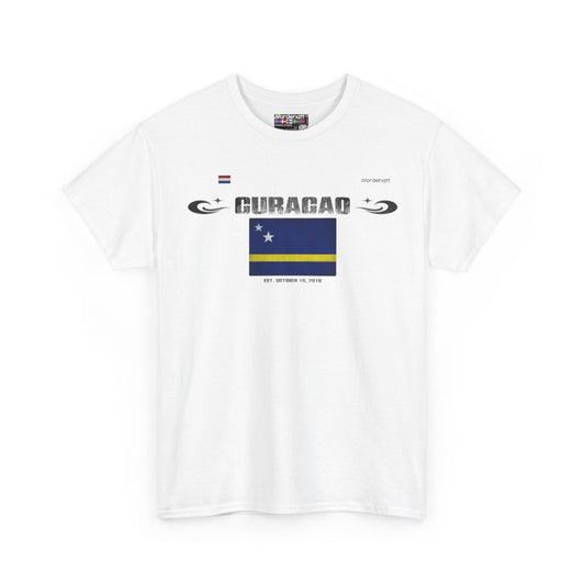 Curacao flag t-shirt in White — premium cotton, Nordenatt