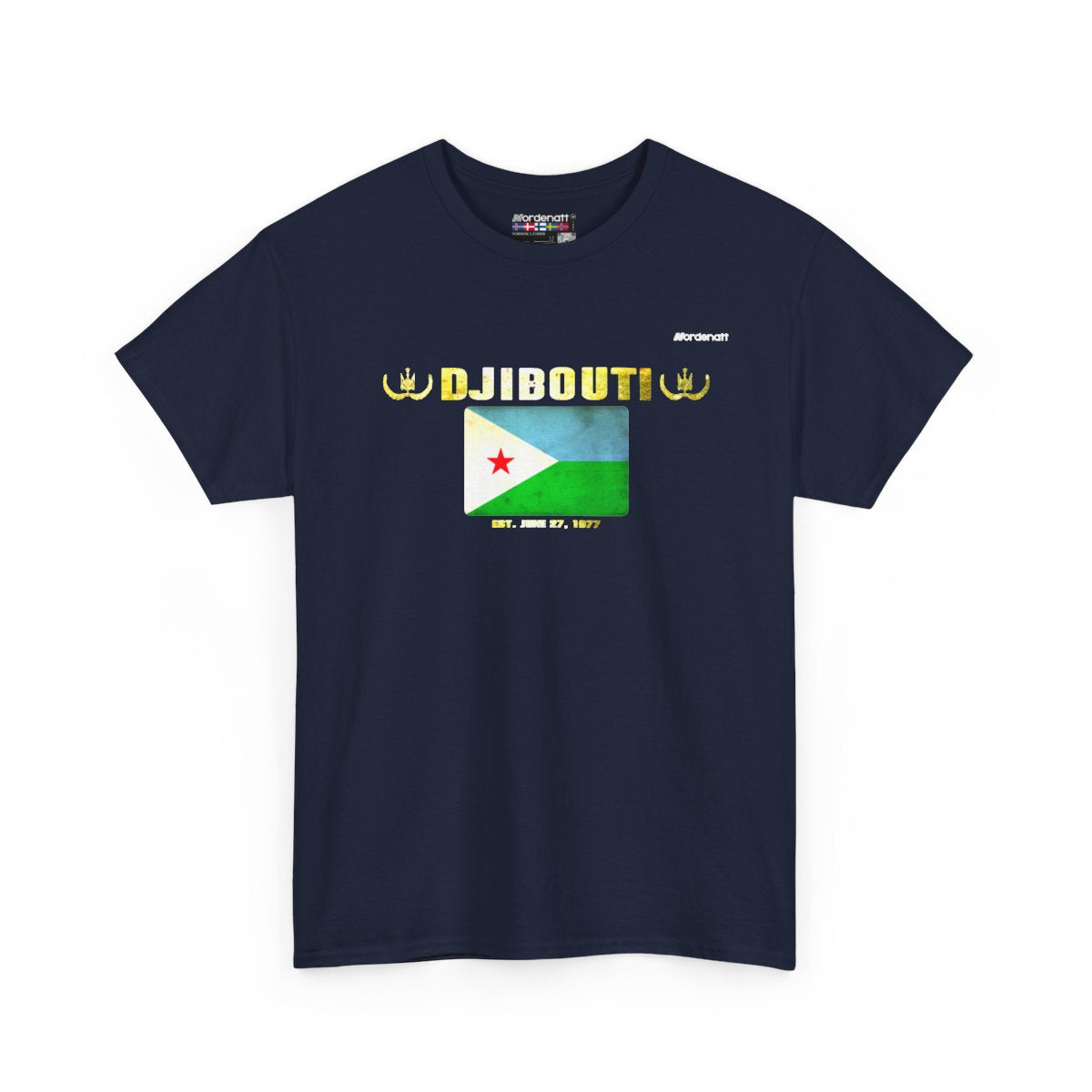 Djibouti flag t-shirt in Navy — premium cotton, Nordenatt
