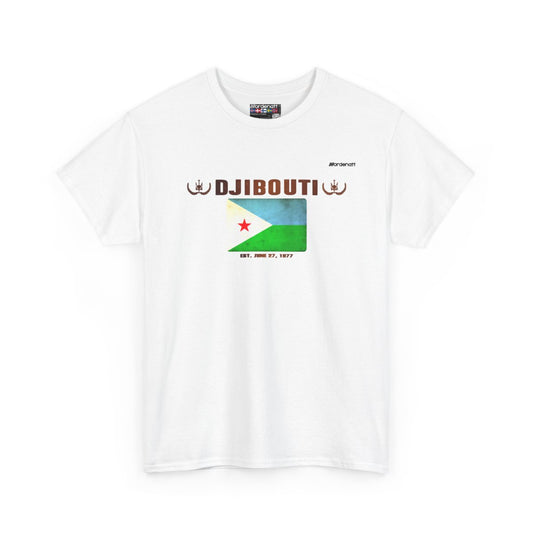 Djibouti flag t-shirt in White — premium cotton, Nordenatt
