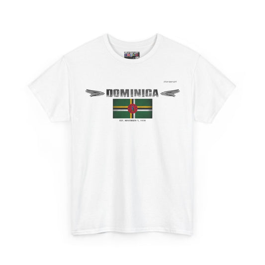 Dominica flag t-shirt in White — premium cotton, Nordenatt