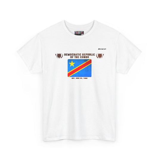 DR Congo flag t-shirt in White — premium cotton, Nordenatt