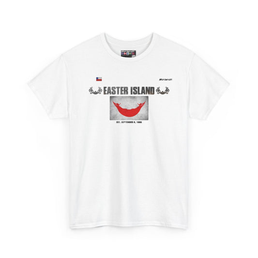 Easter Island flag t-shirt in White — premium cotton, Nordenatt