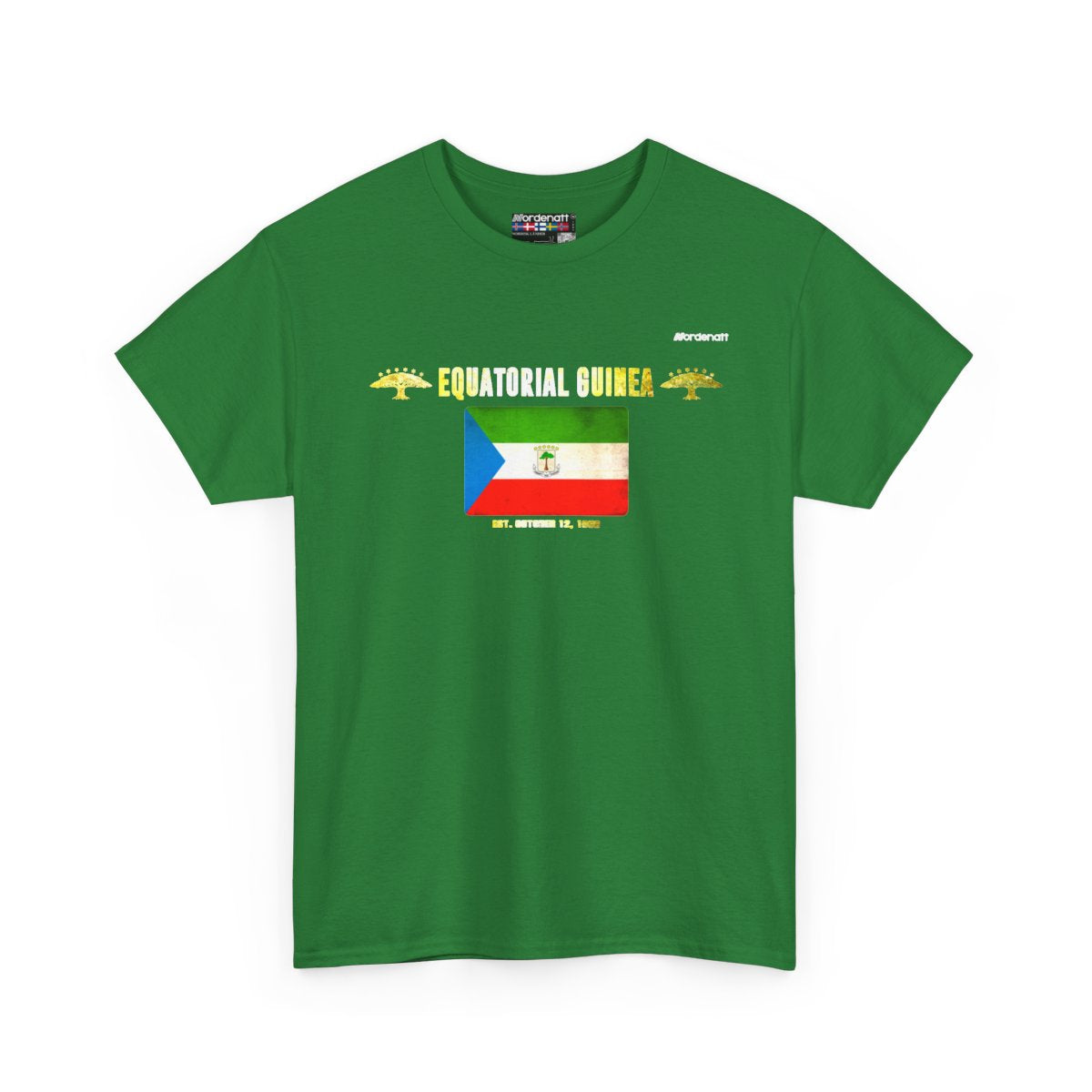 Equatorial Guinea flag t-shirt in Turf Green — premium cotton, Nordenatt