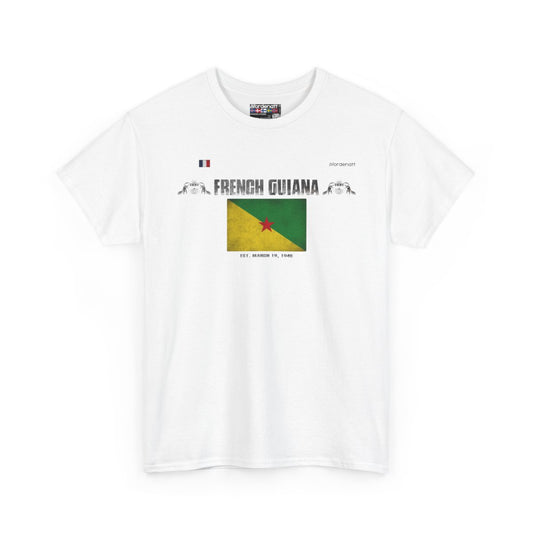 French Guiana flag t-shirt in White — premium cotton, Nordenatt