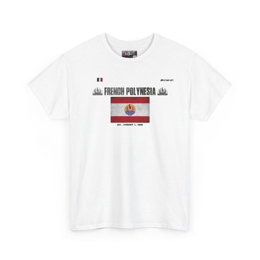 French Polynesia flag t-shirt in White — premium cotton, Nordenatt