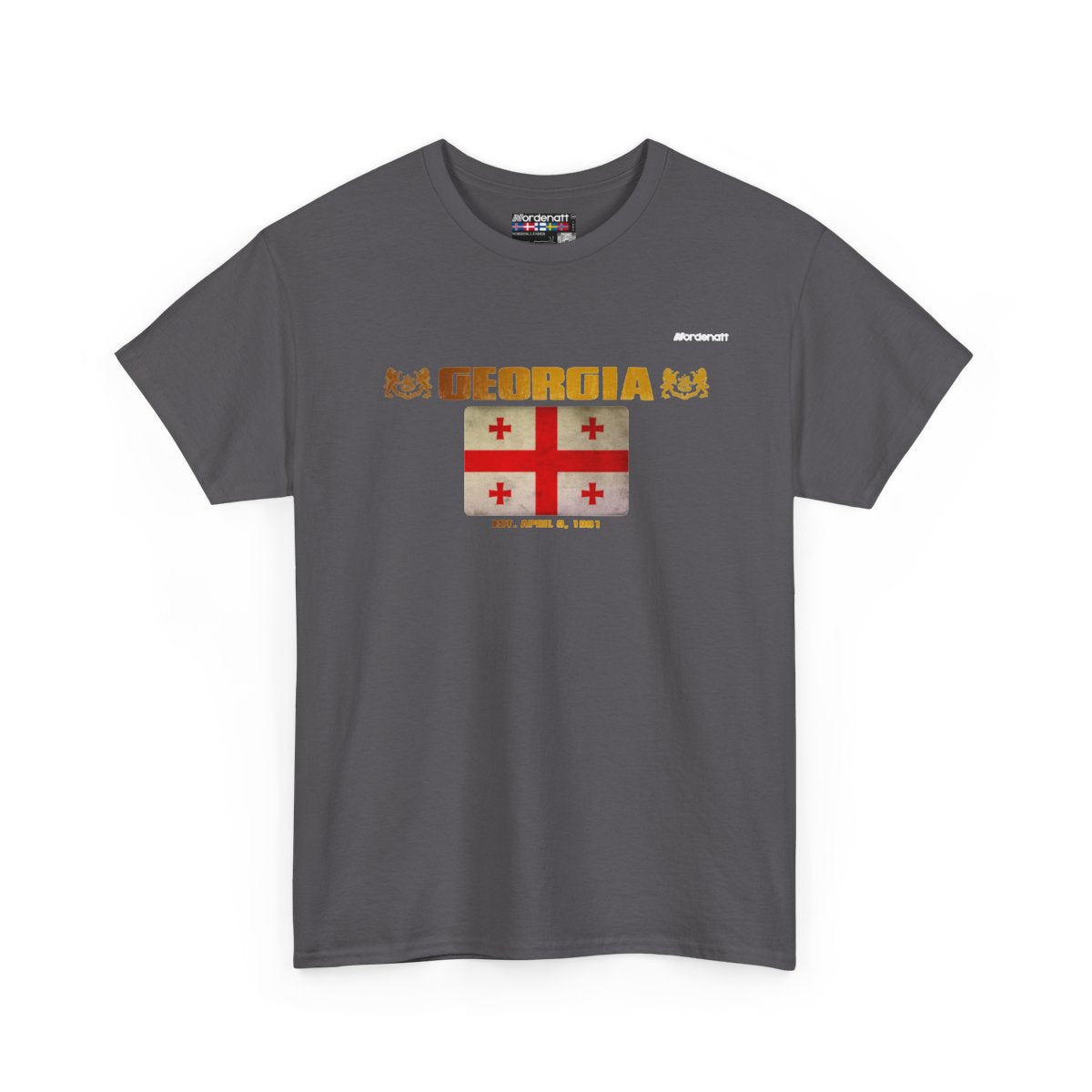 Georgia flag t-shirt in Charcoal — premium cotton, Nordenatt