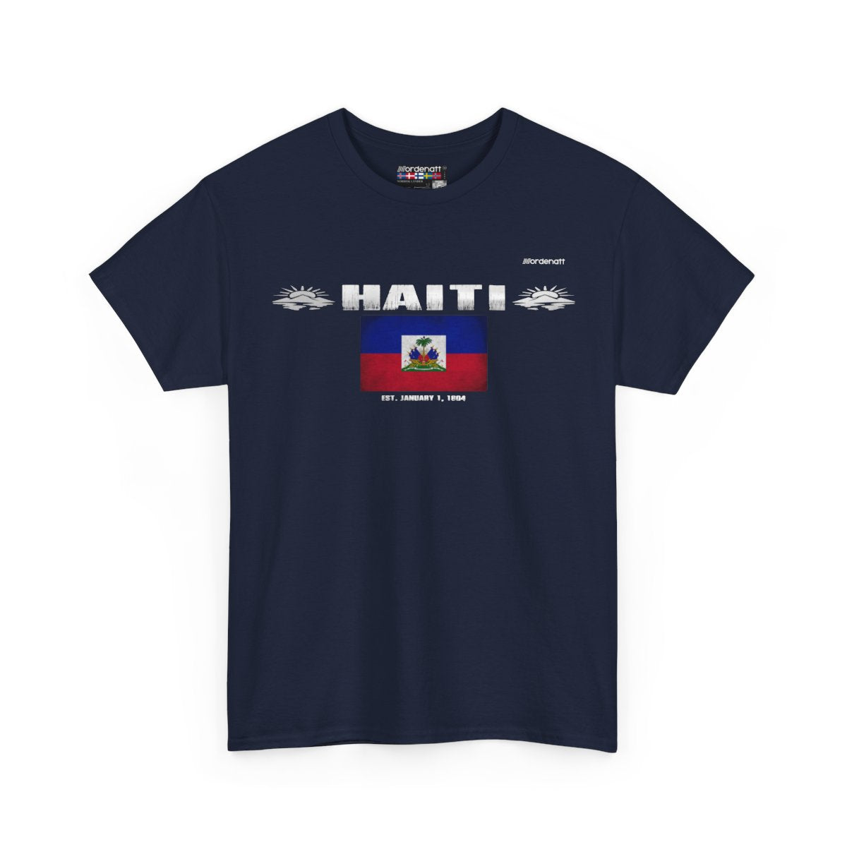 Haiti flag t-shirt in Navy — premium cotton, Nordenatt