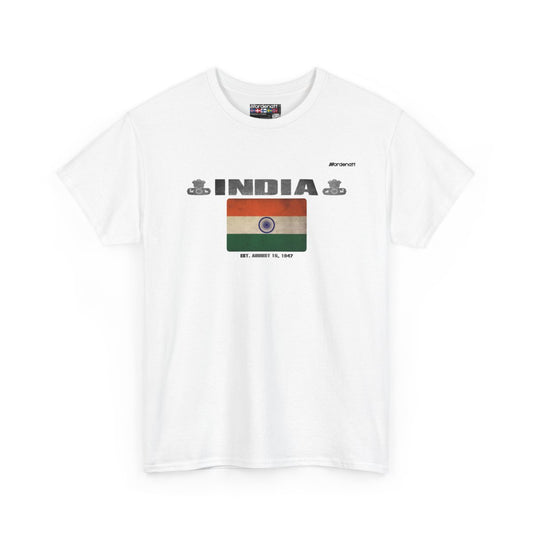 India flag t-shirt in White — premium cotton, Nordenatt