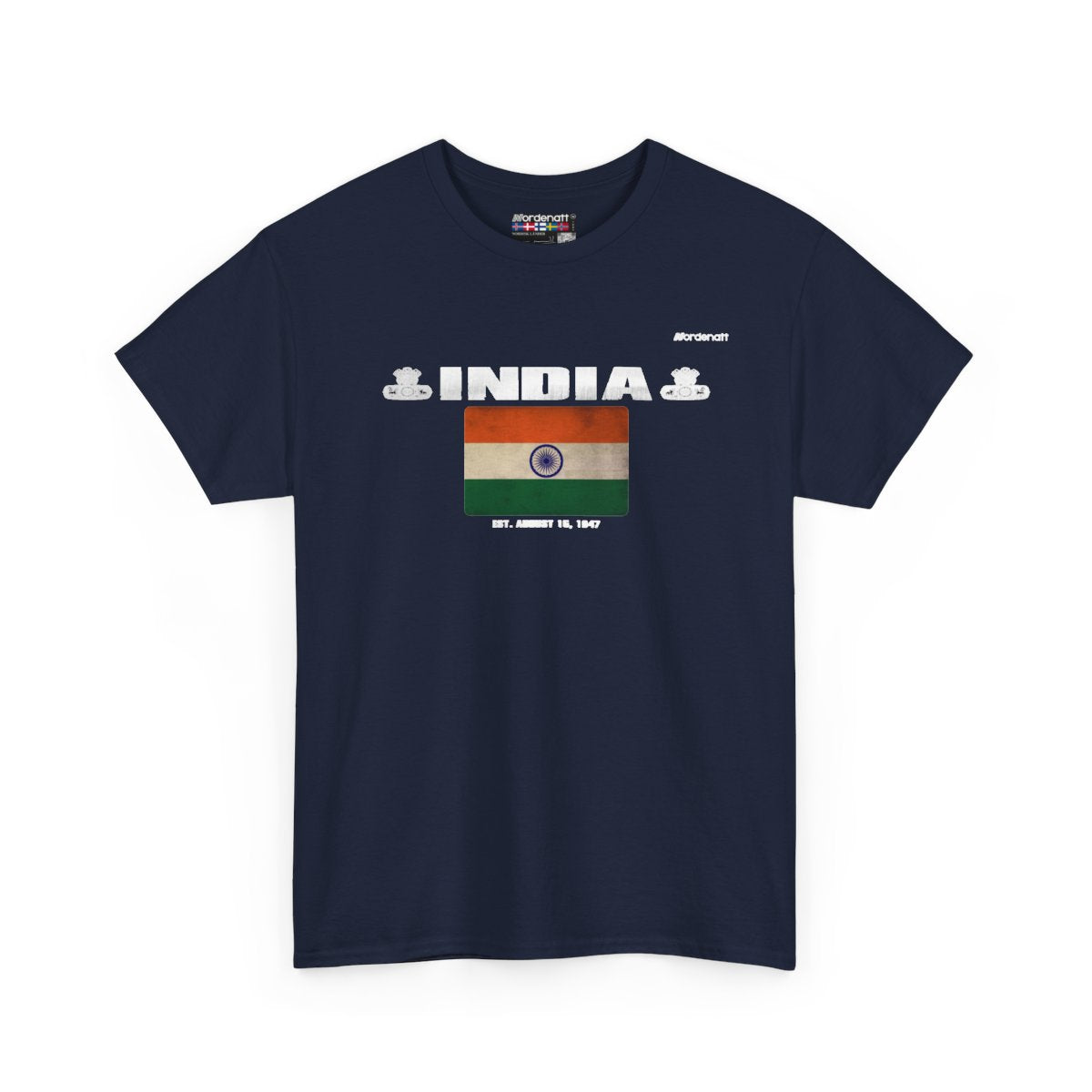 India flag t-shirt in Navy — premium cotton, Nordenatt