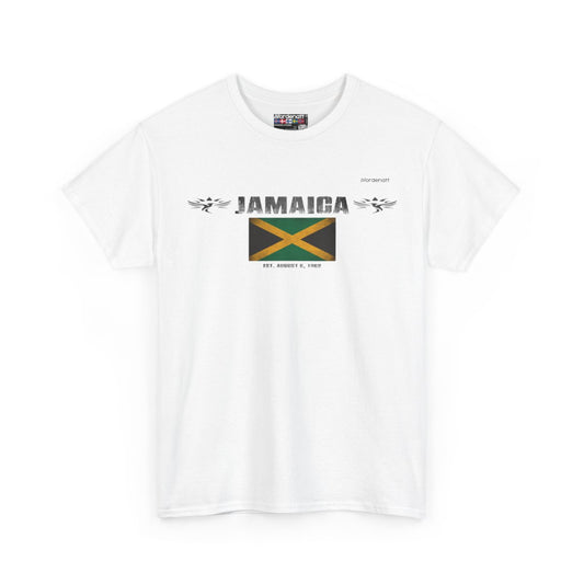 Jamaica flag t-shirt in White — premium cotton, Nordenatt