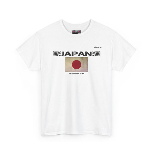 Japan flag t-shirt in White — premium cotton, Nordenatt