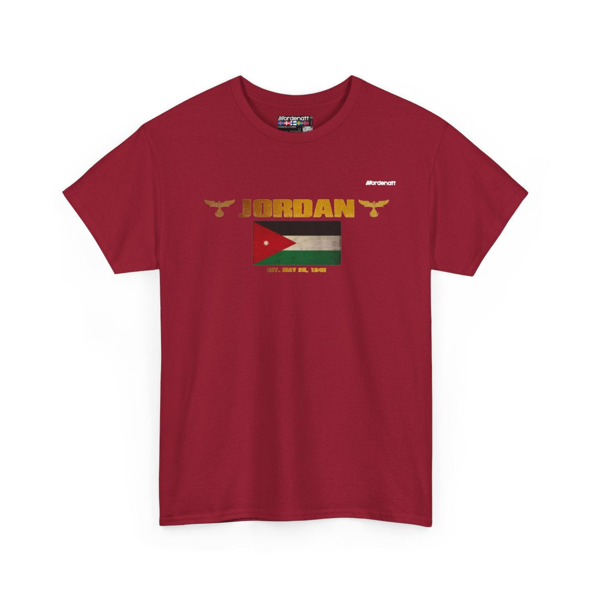 Jordan flag t-shirt in Cardinal Red — premium cotton, Nordenatt