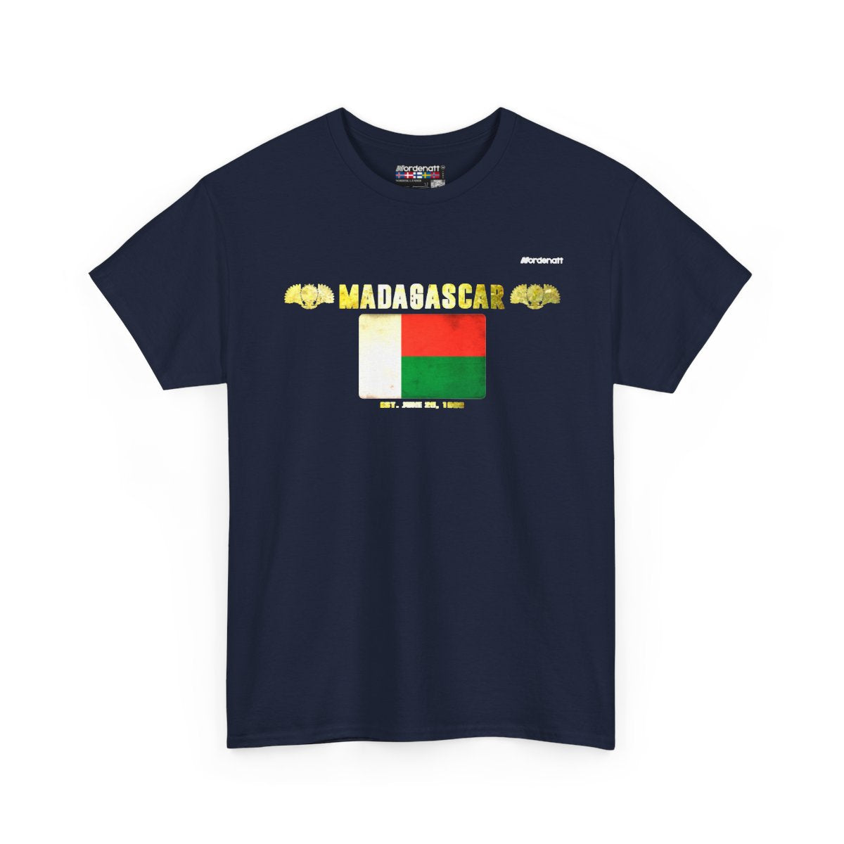 Madagascar flag t-shirt in Navy — premium cotton, Nordenatt