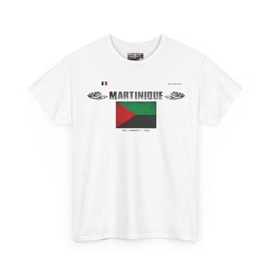 Martinique flag t-shirt in White — premium cotton, Nordenatt