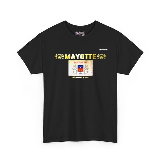 Mayotte flag t-shirt in Black — premium cotton, Nordenatt