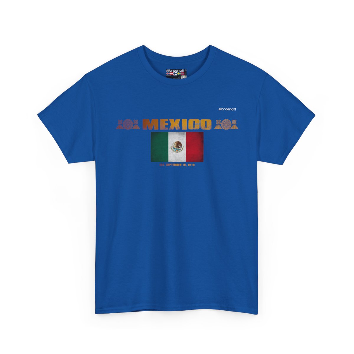 Mexico flag t-shirt in Royal — premium cotton, Nordenatt