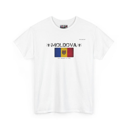 Moldova flag t-shirt in White — premium cotton, Nordenatt