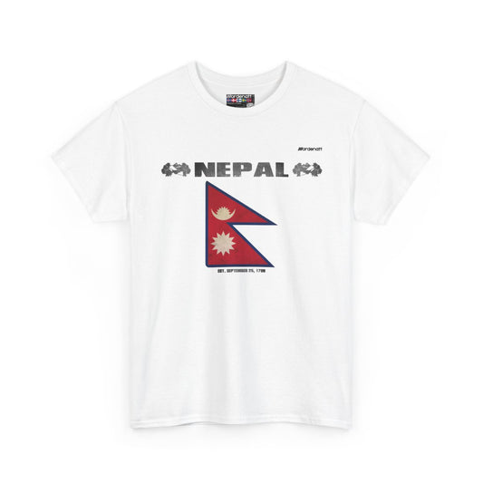 Nepal flag t-shirt in White — premium cotton, Nordenatt