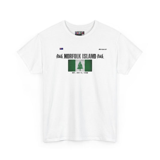 Norfolk Island flag t-shirt in White — premium cotton, Nordenatt