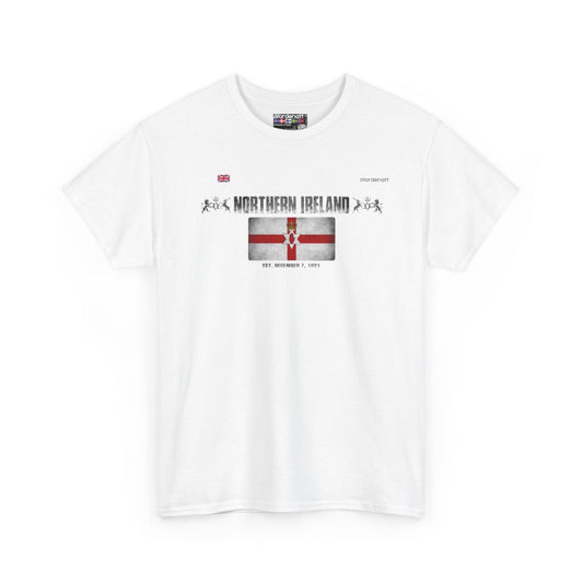 Northern Ireland flag t-shirt in White — premium cotton, Nordenatt