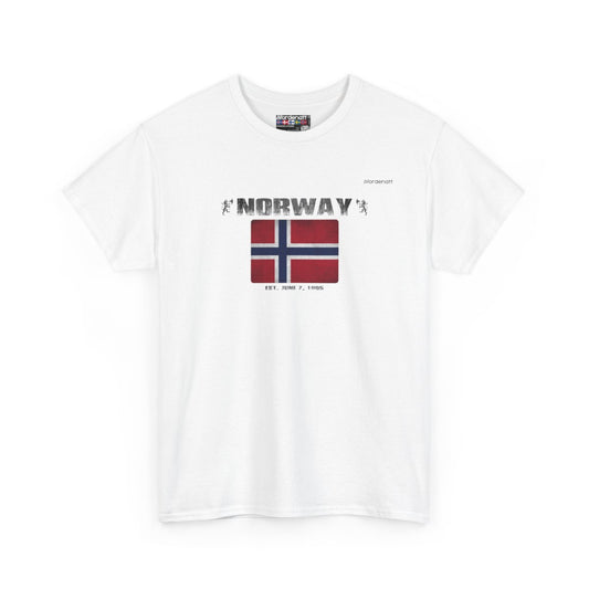 Norway flag t-shirt in White — premium cotton, Nordenatt