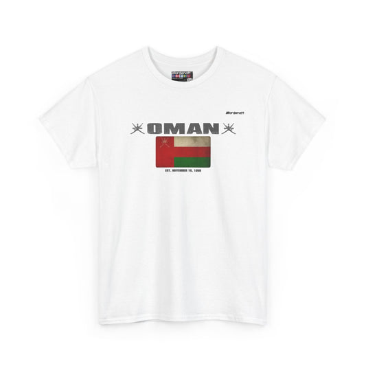 Oman flag t-shirt in White — premium cotton, Nordenatt