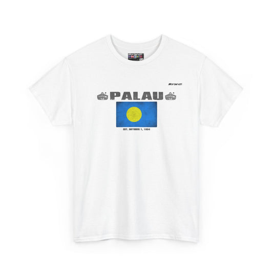 Palau flag t-shirt in White — premium cotton, Nordenatt