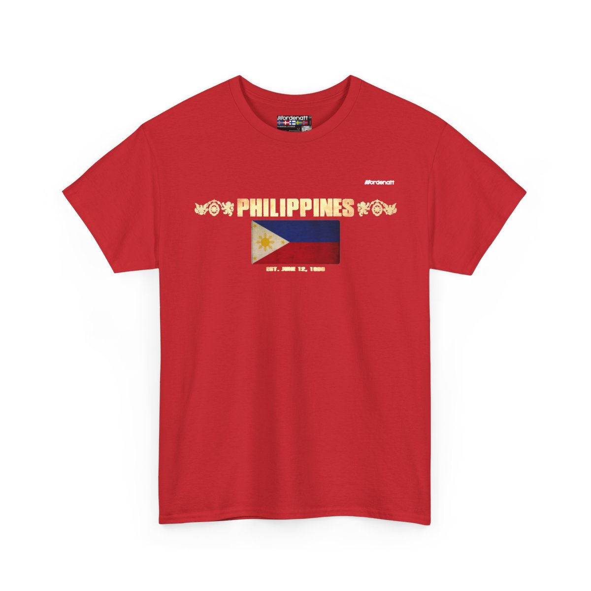 Philippines flag t-shirt in Red — premium cotton, Nordenatt