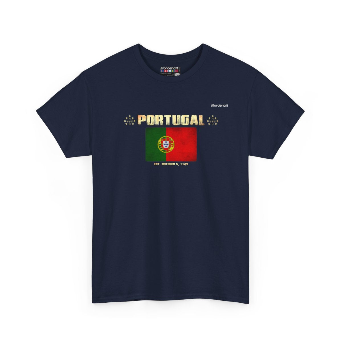 Portugal flag t-shirt in Navy — premium cotton, Nordenatt