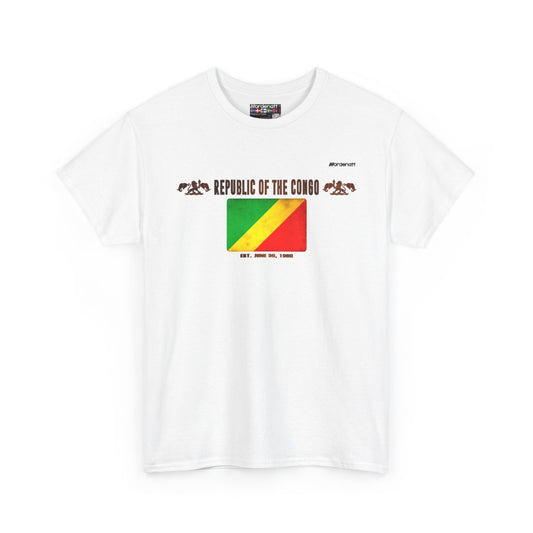 Republic of the Congo flag t-shirt in White — premium cotton, Nordenatt