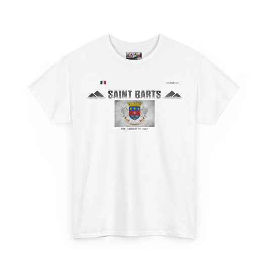 Saint Barts flag t-shirt in White — premium cotton, Nordenatt