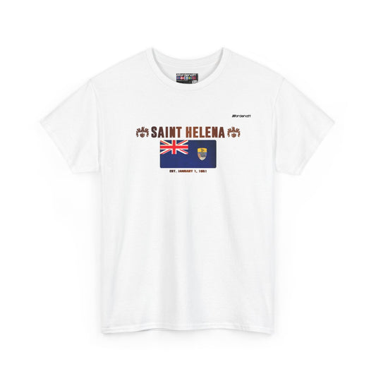 Saint Helena flag t-shirt in White — premium cotton, Nordenatt